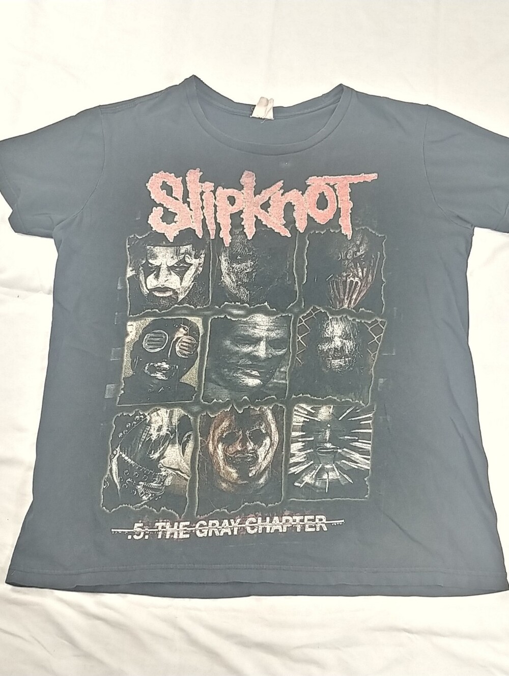 Slipknot 5: The Gray Chapter T-Shirt Men's L Black with Graphic Band Tee
